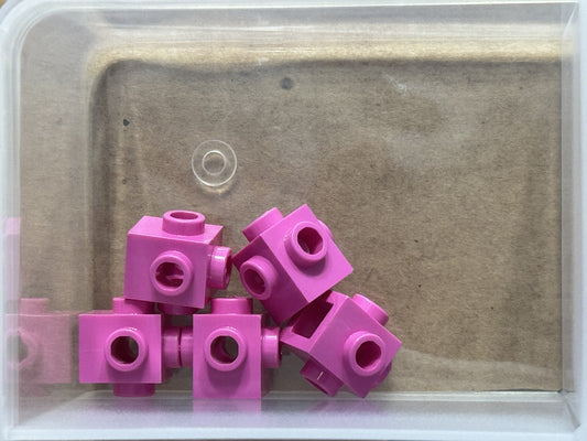 LEGO Parts - Dark Pink Brick 1 x 1 with Studs on 4 Sides - No 4733 - QTY 5