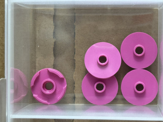 LEGO Parts - Dark Pink Tile, Round 2 x 2 with Open Stud - No 18674 - QTY 5