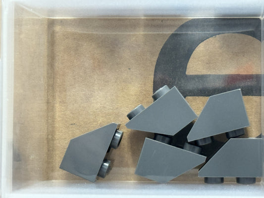 LEGO Parts - Dark Bluish Gray Slope, Inverted 45 2 x 1 - No 3665 - QTY 5