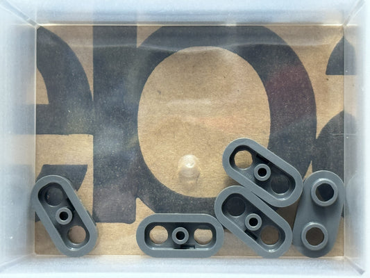 LEGO Parts - Dark Bluish Gray Plate, Round 1 x 2 Open Studs - No 35480 - QTY 5