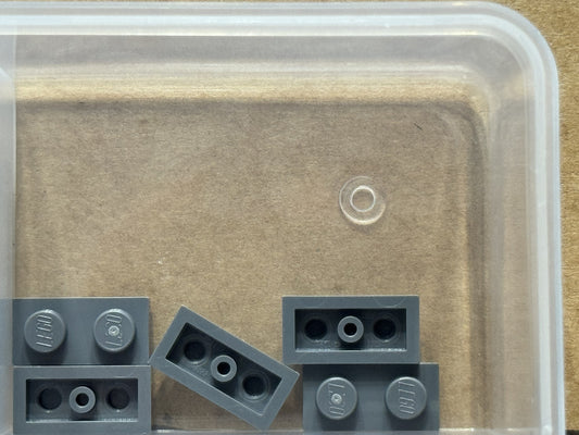 LEGO Parts - Dark Bluish Gray Plate 1 x 2 - No 3023 - QTY 5