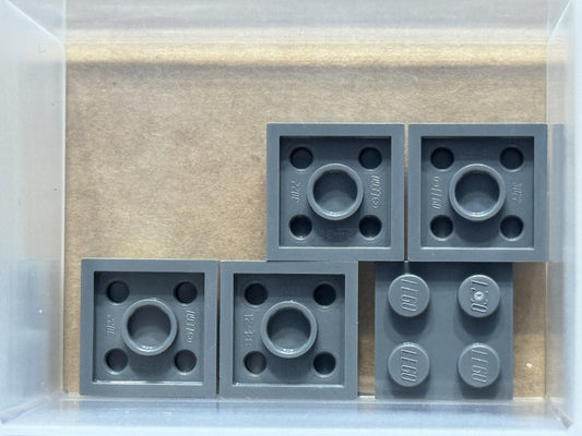 LEGO Parts - Dark Bluish Gray Plate 2 x 2 - No 3022 - QTY 5