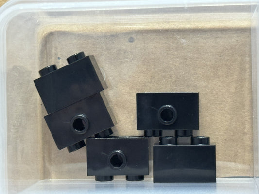 LEGO Parts - Black Brick 1 x 2 with Stud on Side - No 86876 - QTY 5