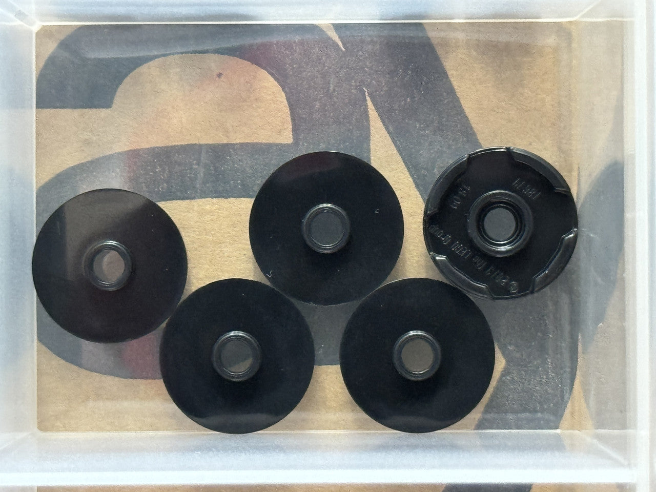 LEGO Parts - Black Tile, Round 2 x 2 with Open Stud - No 18674 - QTY 5