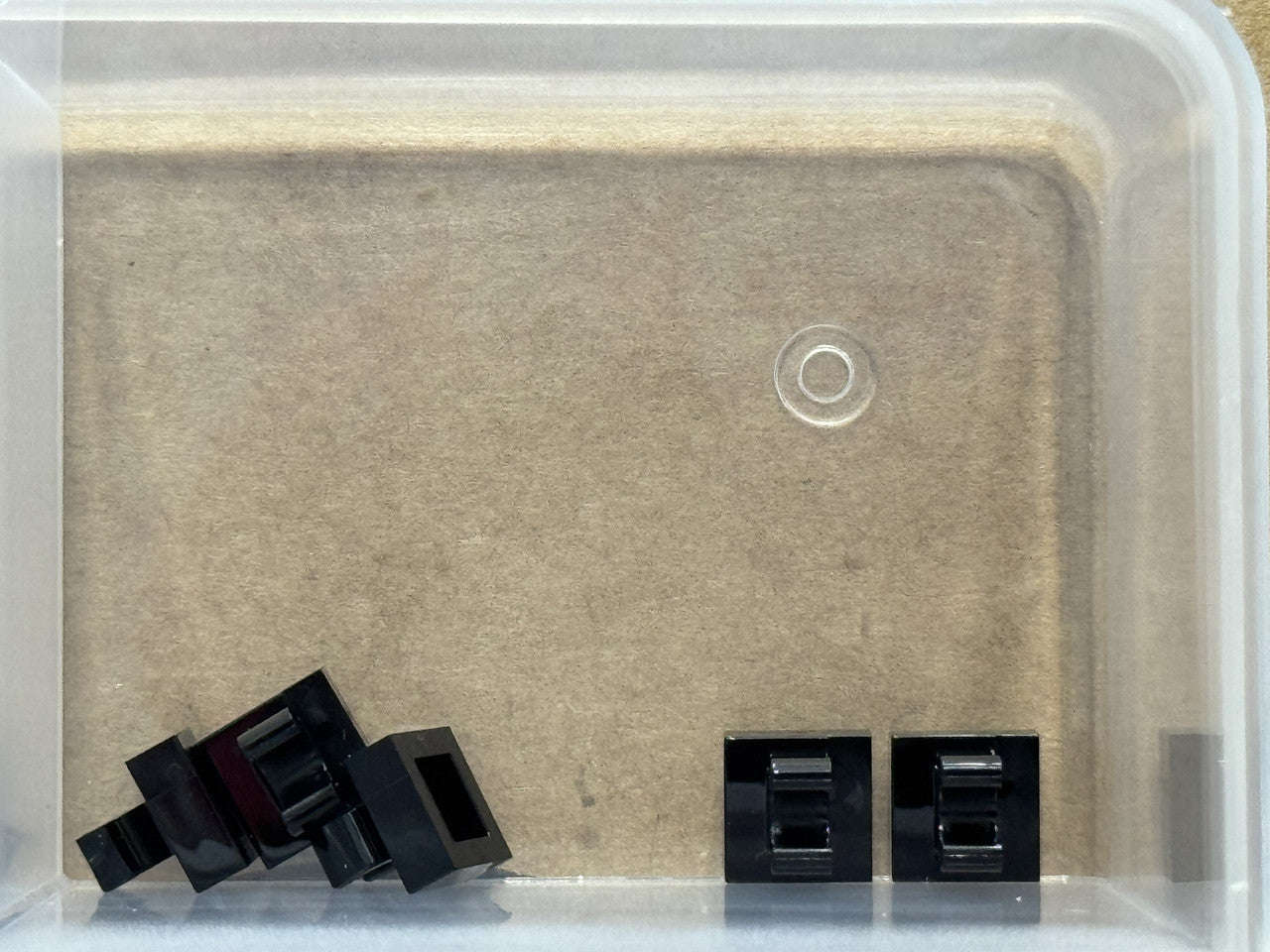 LEGO Parts - Black Tile, Modified 1 x 1 with Open O Clip - No 15712 - QTY 5