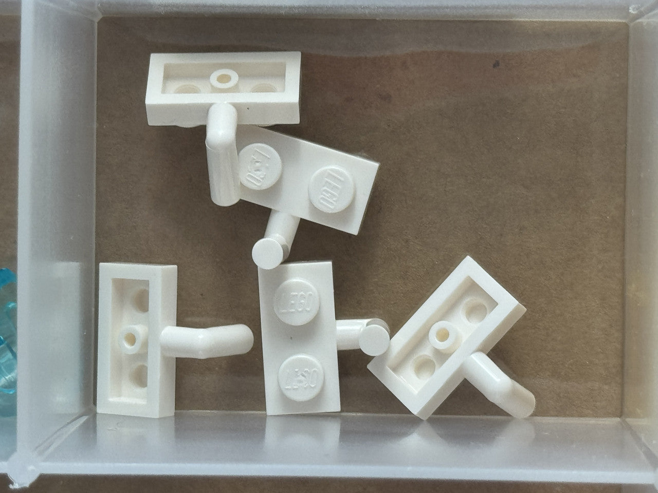 LEGO Parts - White Plate 1 x 2 with Bar Arm Up - No 4623b - QTY 5