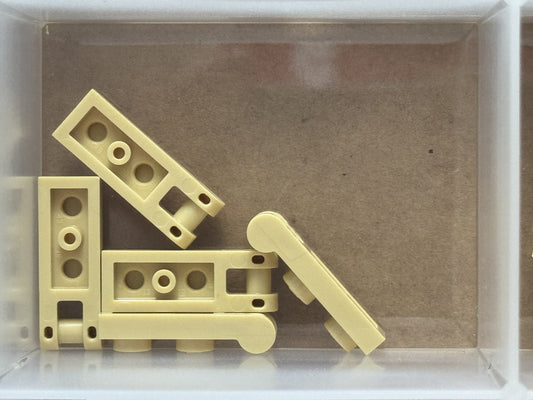 LEGO Parts - Tan Plate, Modified 1 x 2 with Bar Handle on End - No 60478 - QTY 5