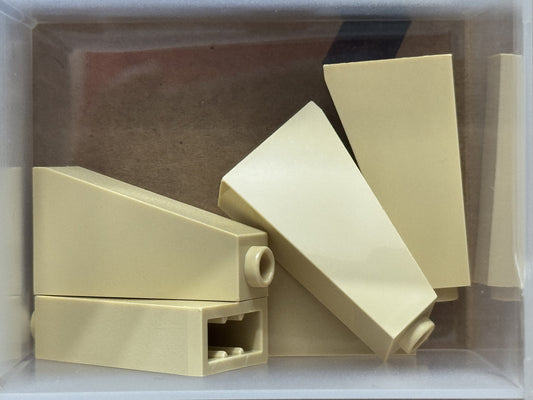 LEGO Parts - Tan Slope 75 2 x 1 x 3 - Hollow Stud - No 4460b - QTY 5