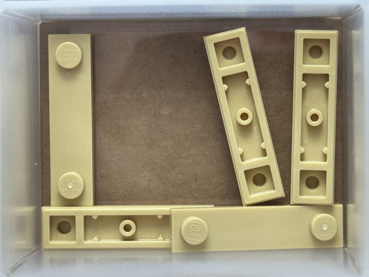 LEGO Parts - Tan Plate 1 x 4 with 2 Studs with Groove - No 41740 - QTY 5