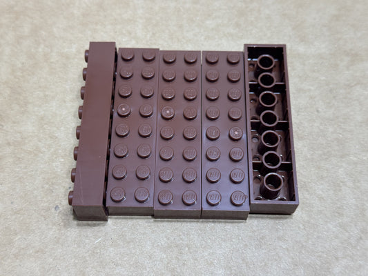 LEGO Parts - Reddish Brown Brick 2 x 8 - No 3007 - QTY 5