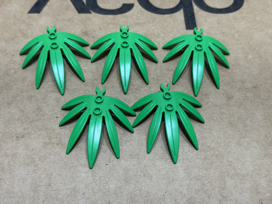 LEGO Parts - Bright Green Plant Leaves 6 x 5 Swordleaf - No 10884 - QTY 5