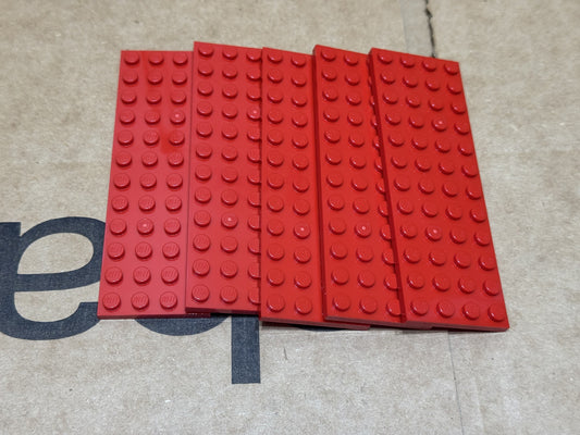 LEGO Parts - Red Plate 4 x 12 - No 3029 - QTY 5