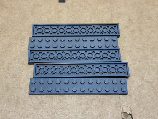 LEGO Parts - Dark Bluish Gray Plate 2 x 12 - No 2445 - QTY 5