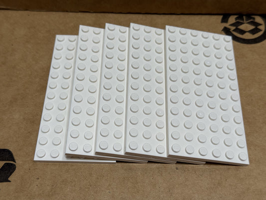 LEGO Parts - White Plate 6 x 12 - No 3028 - QTY 5