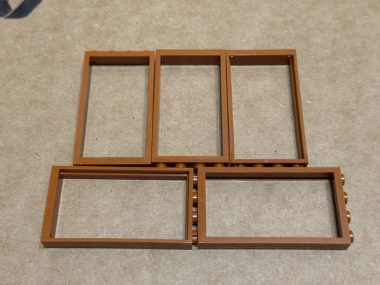 LEGO Parts - Dark Orange Door, Frame 1 x 4 x 6 - No 60596 - QTY 5