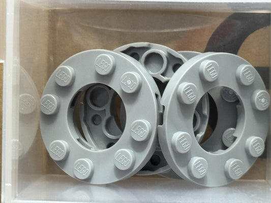 LEGO Parts - Light Bluish Gray Plate, Round 4 x 4 Open Center - No 11833 - QTY 5