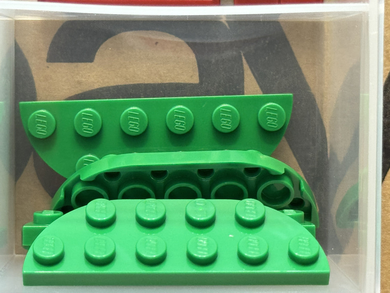 LEGO Parts - Green Plate, Round Corner 2 x 6 Double - No 18980 - QTY 5