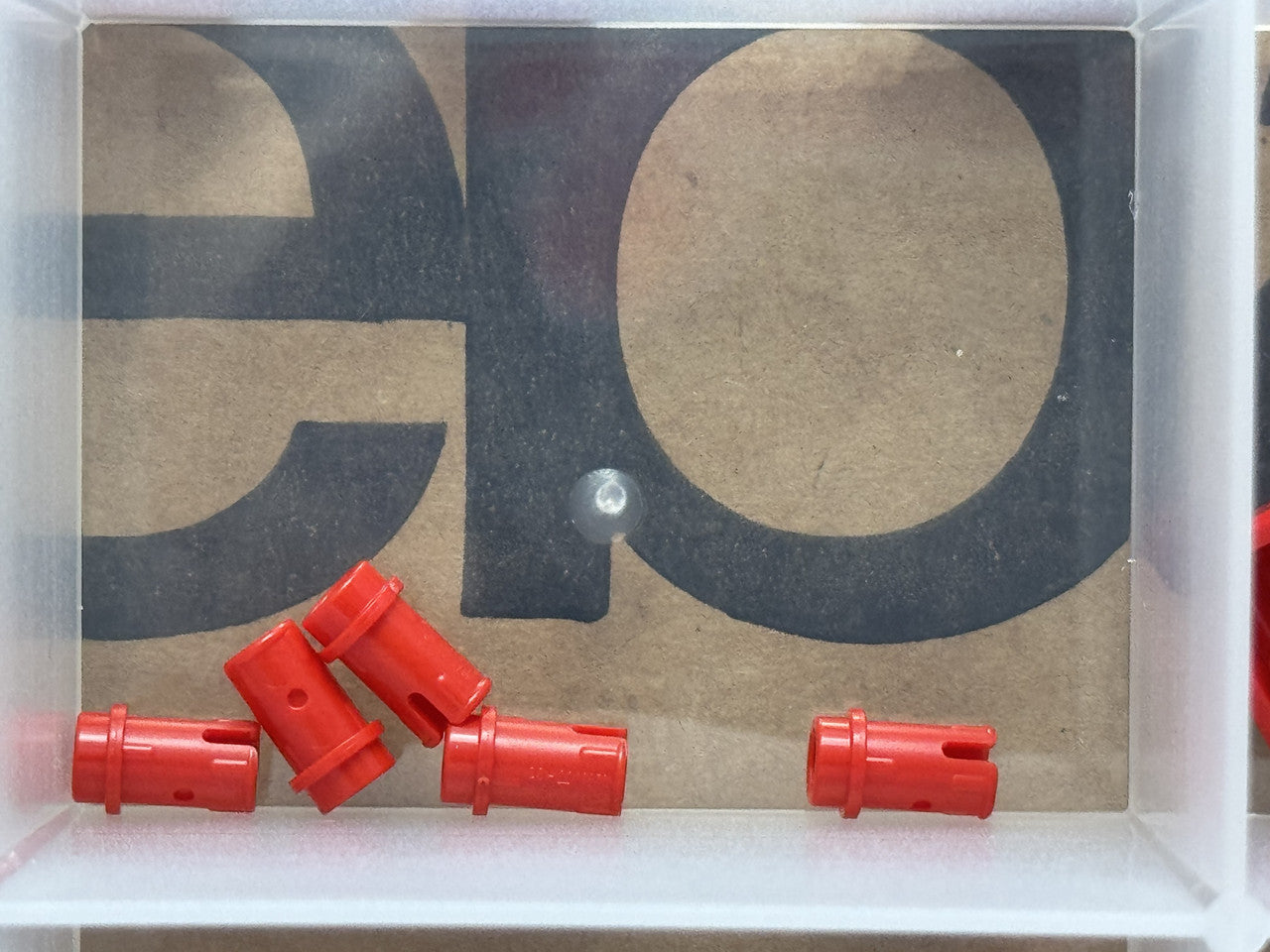 LEGO Parts - Red Technic, Pin 1/2 with Friction Ridges - No 89678 - QTY 5
