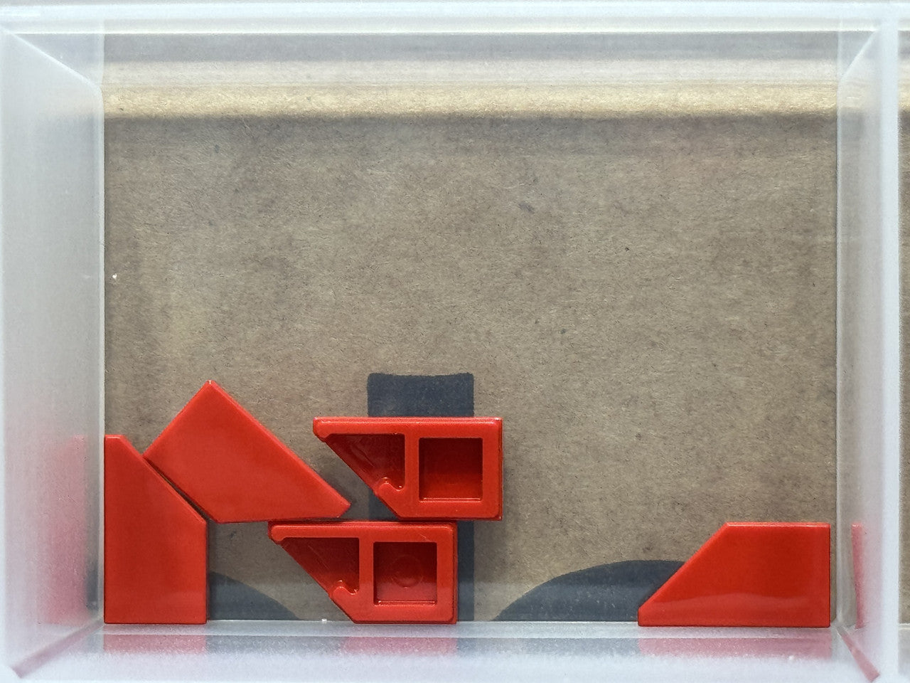 LEGO Parts - Red Tile, Modified 1 x 2 Wedge Right - No 5092 - QTY 5