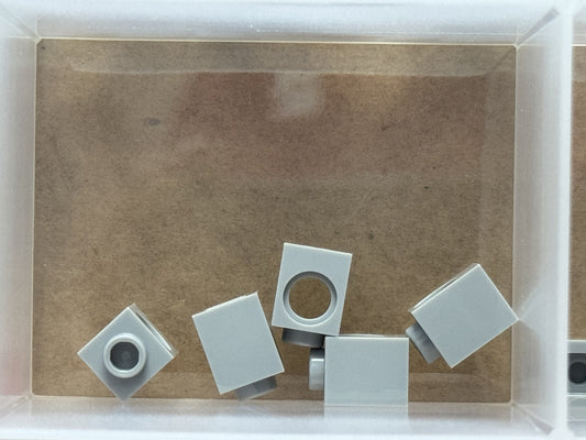 LEGO Parts - Light Bluish Gray Technic, Brick 1 x 1 with Hole - No 6541 - QTY 5
