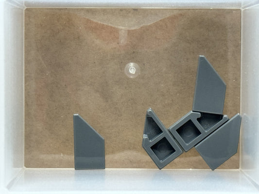 LEGO Parts - Dark Bluish Gray Tile, Modified 1 x 2 Wedge Right - No 5092 - QTY 5