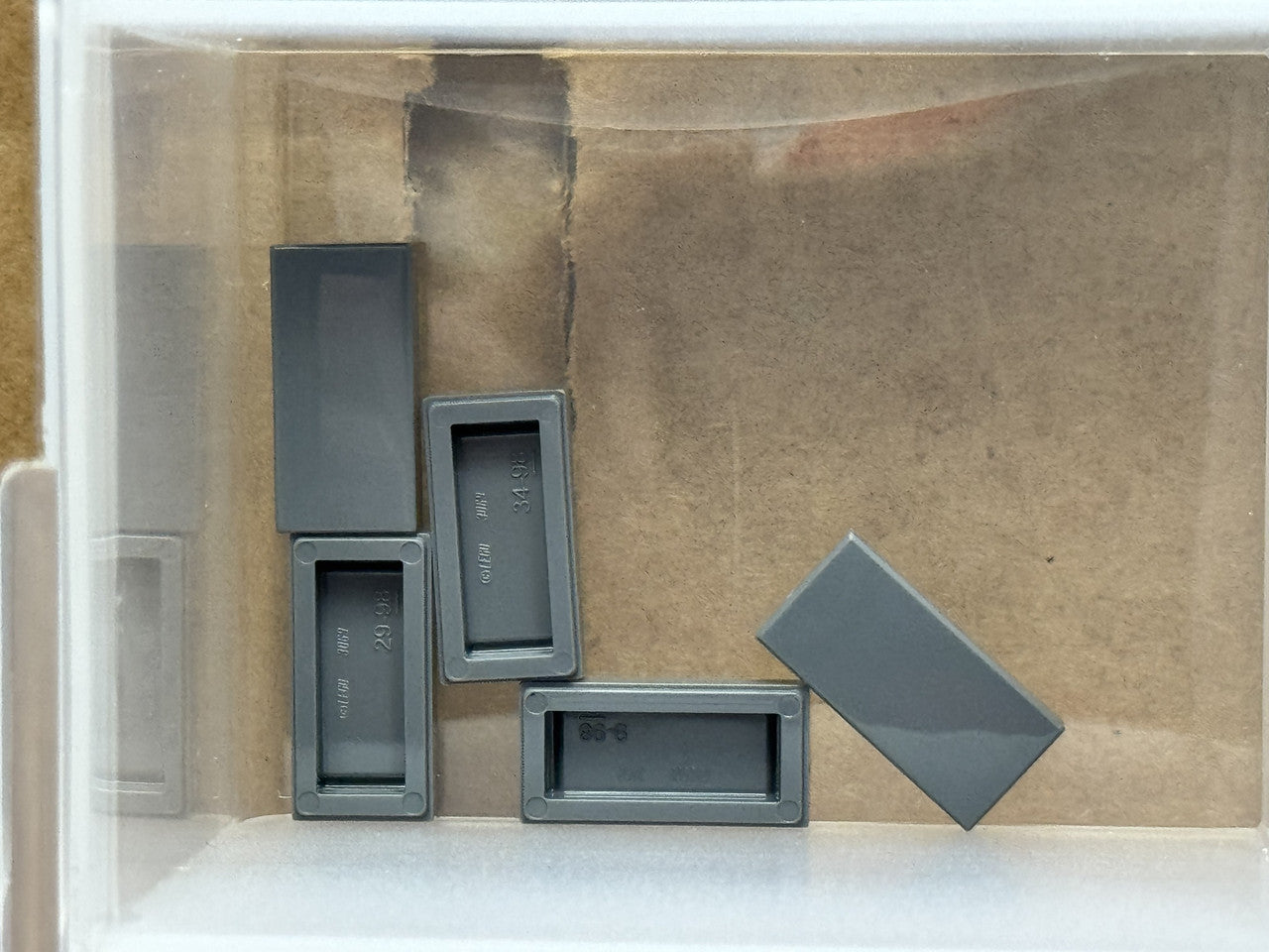LEGO Parts - Dark Bluish Gray Tile 1 x 2 - No 3069 - QTY 5
