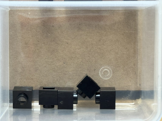 LEGO Parts - Black Brick, Modified 1 x 1 x 2/3 with Open Stud - No 86996 - QTY 5