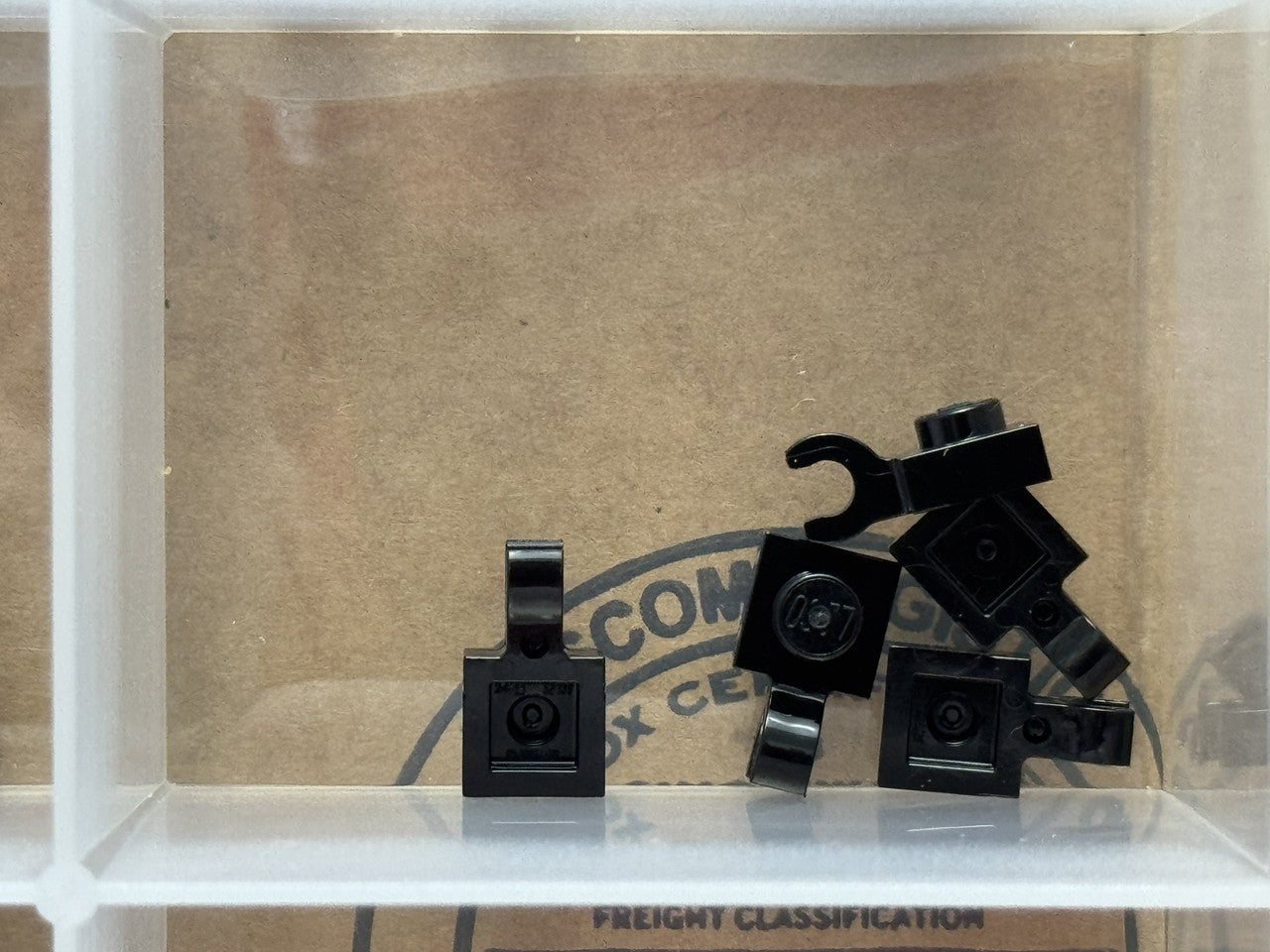 LEGO Parts - Black Plate 1 x 1 with Open O Clip - No 61252 - QTY 5