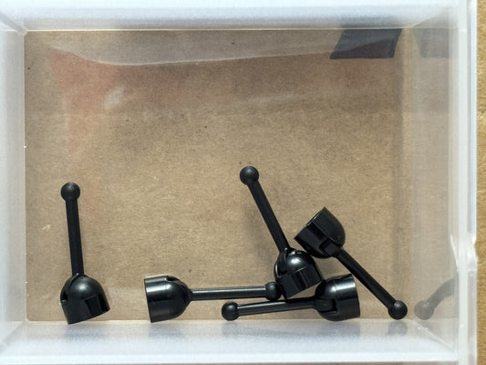 LEGO Parts - Black Antenna Small Base with Black Lever - No 4592c02 - QTY 5
