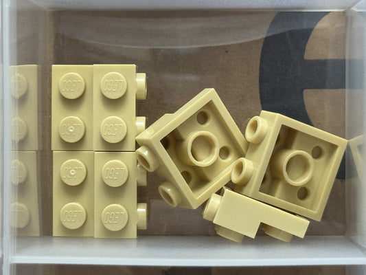 LEGO Parts - Tan Plate 2 x 2 x 2/3 with 2 Studs on Side - No 4304 - QTY 5