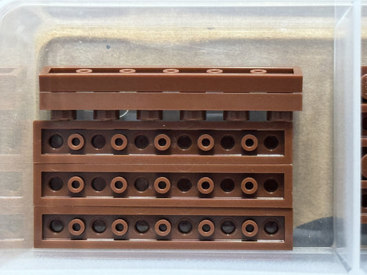 LEGO Parts - Reddish Brown Plate 1 x 6 - No 3666 - QTY 5