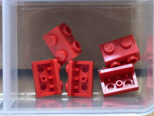 LEGO Parts - Red Bracket 1 x 2 - 1 x 2 - No 99781 - QTY 5