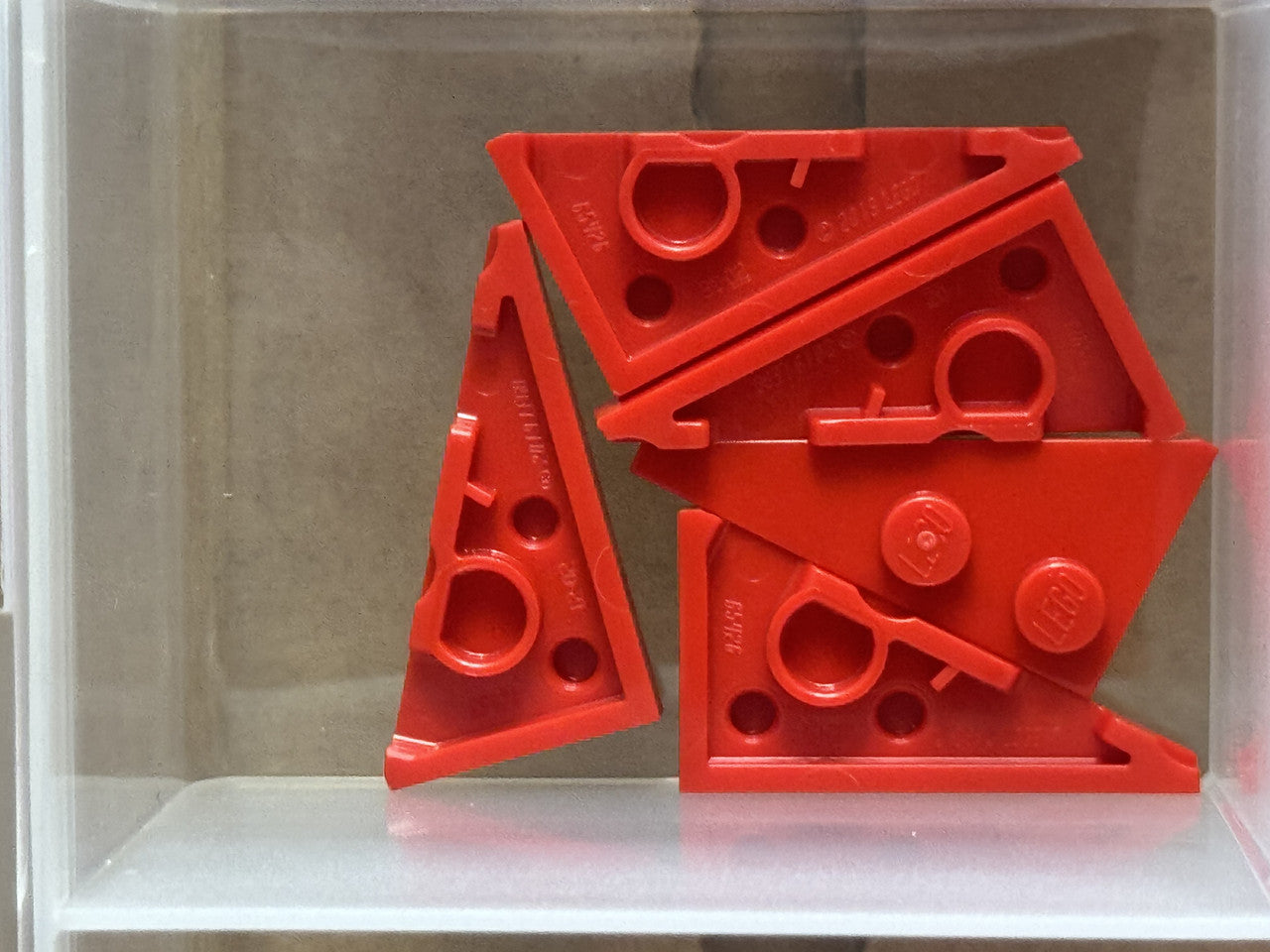 LEGO Parts - Red Wedge, Plate 4 x 2 Right, Pointed - No 65426 - QTY 5