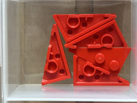 LEGO Parts - Red Wedge, Plate 4 x 2 Right, Pointed - No 65426 - QTY 5