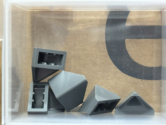 LEGO Parts - Dark Bluish Gray Slope 45 2 x 1 Double Inverted - No 3049c - QTY 5