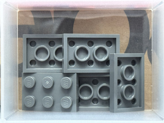LEGO Parts - Dark Bluish Gray Plate 2 x 3 - No 3021 - QTY 5