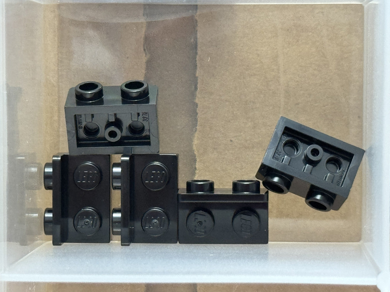 LEGO Parts - Black Bracket 1 x 2 - 1 x 2 Inverted - No 99780 - QTY 5