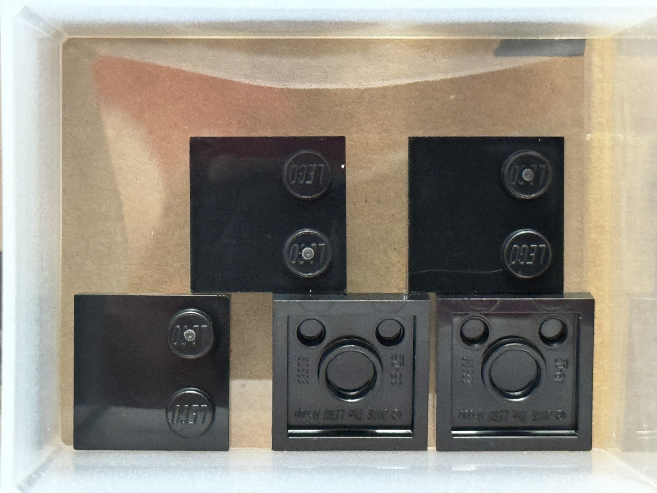 LEGO Parts - Black Tile, Modified 2 x 2 with Studs on Edge - No 33909 - QTY 5