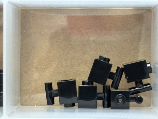 LEGO Parts - Black Brick, Modified 1 x 1 with Bar Handle - No 2921 - QTY 5