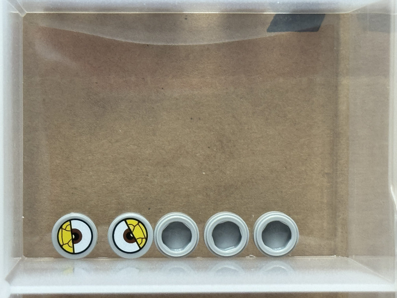 LEGO Parts - Light Bluish Gray, Round 1 x 1 White Eye - No 98138pb423 - QTY 5