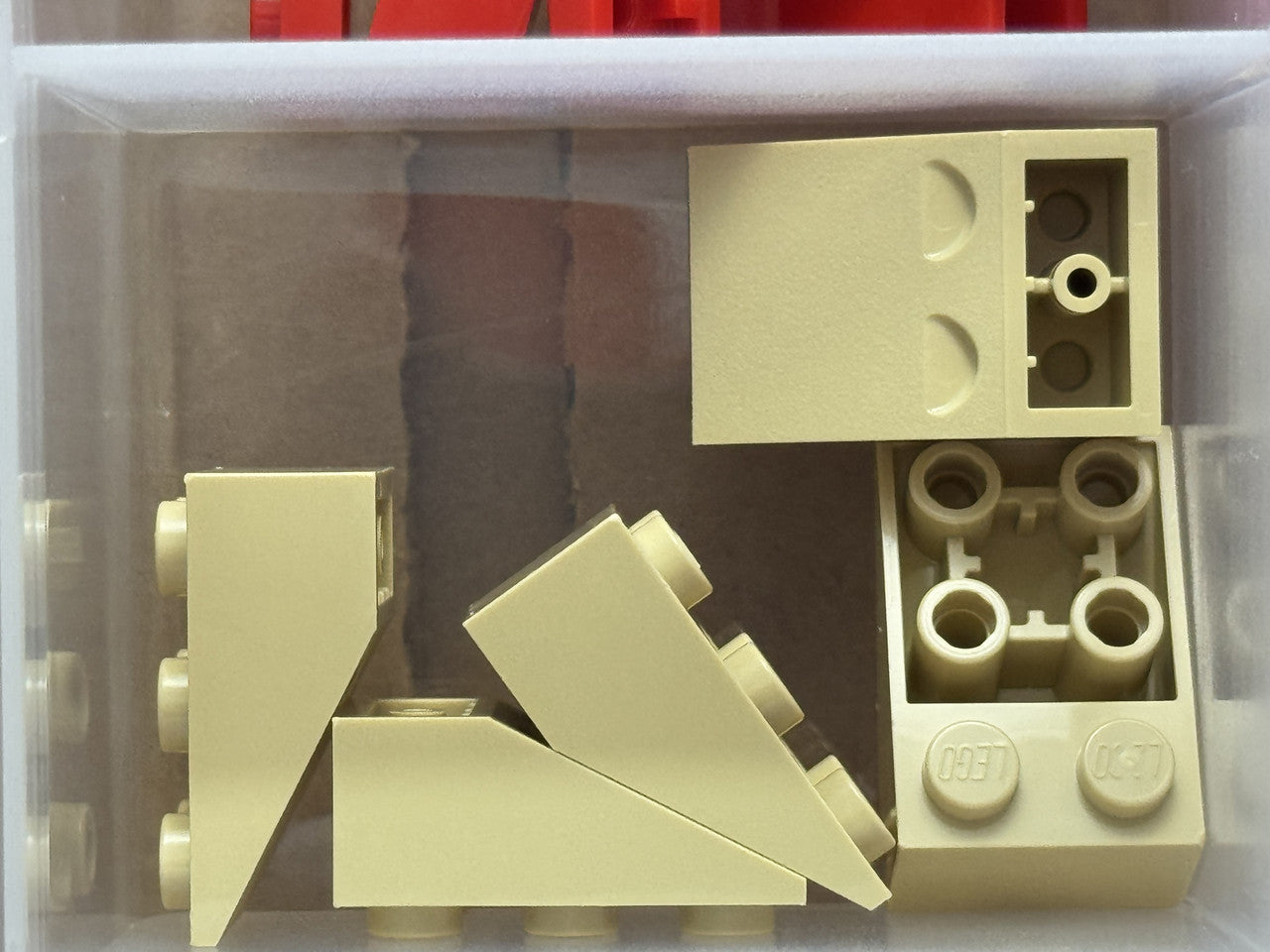 LEGO Parts - Tan Slope, Inverted 33 3 x 2 - No 3747b - QTY 5