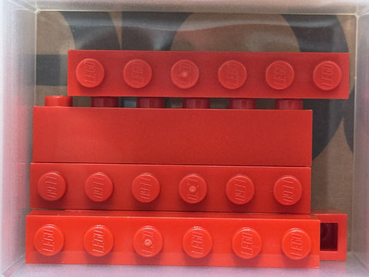 LEGO Parts - Red Brick 1 x 6 - No 3009 - QTY 5