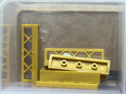 LEGO Parts - Pearl Gold Fence 1 x 4 x 1 Lattice - No 3633 - QTY 5