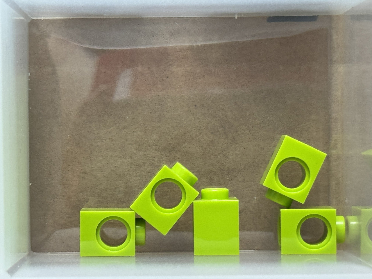 LEGO Parts - Lime Technic, Brick 1 x 1 with Hole - No 6541 - QTY 5