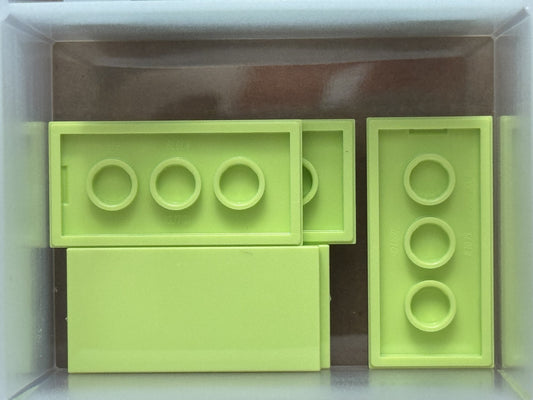 LEGO Parts - Yellowish Green Tile 2 x 4 - No 87079 - QTY 5