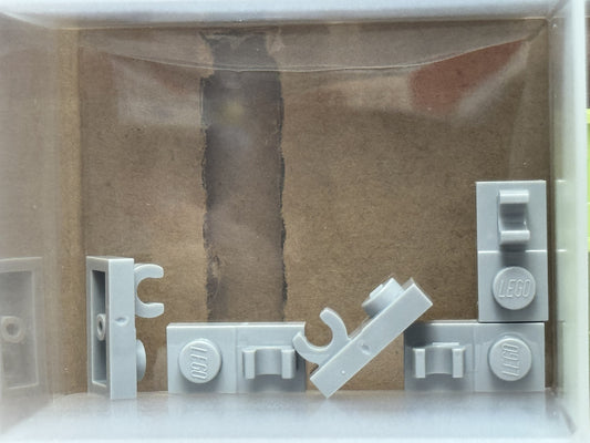 LEGO Parts - Light Bluish Gray Plate 1 x 2 Open O Clip Top - No 44861 - QTY 5