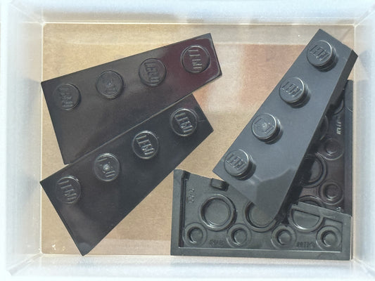 LEGO Parts - Black Wedge, Plate 4 x 2 Right - No 41769 - QTY 5