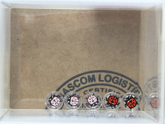 LEGO Parts - Trans-Clear Tile, Round 1 x 1 with Ladybug - No 98138pb447 - QTY 5
