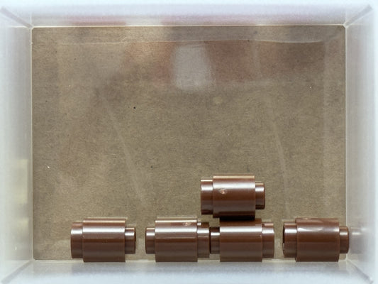 LEGO Parts - Reddish Brown Brick, Round 1 x 1 - No 3062 - QTY 5