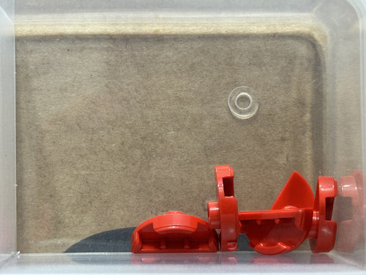 LEGO Parts - Red Plate, Round 1 x 2 Half with 1 Stud (Jumper) - No 1745 - QTY 5